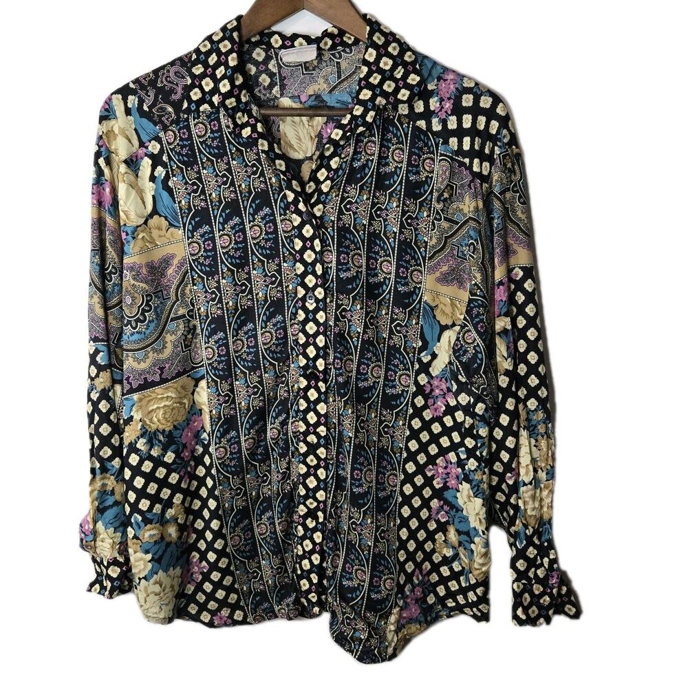 Vintage Koret Maximalist Boho Button Front Shirt